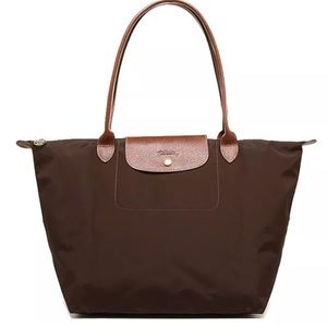 Authentic Longchamp Le Pliage Large Tote Chocolate